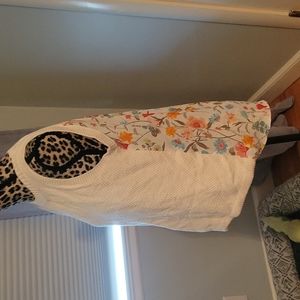 Sweater Tank with Chiffon Back Panel